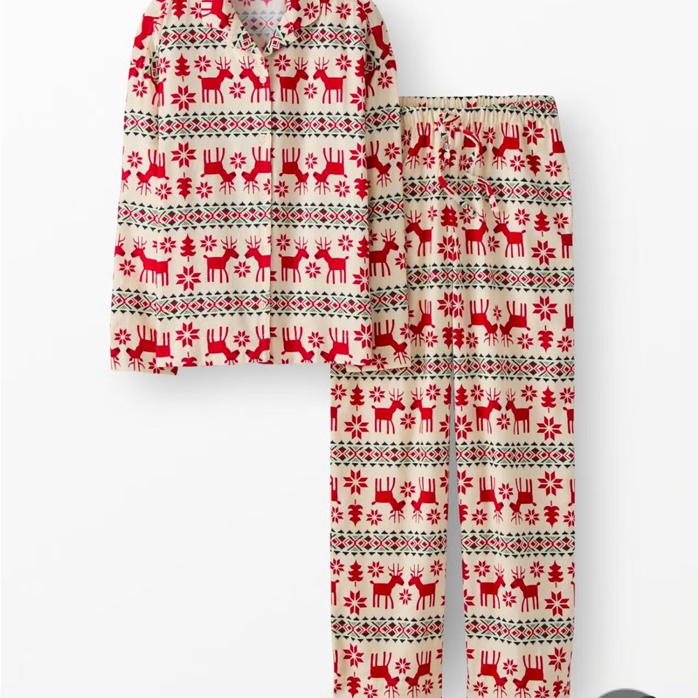 Hanna Andersson Women's Holiday Flannel Pajama Set Color: Dear Deer
